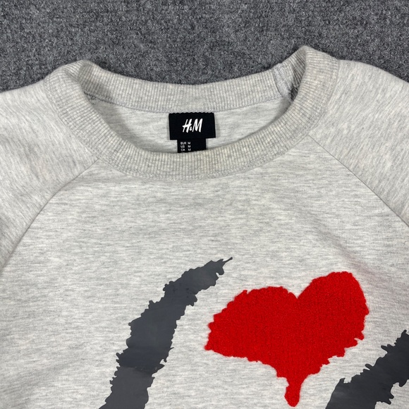 The Weeknd x H&M XO Crewneck Sweatshirt Gray Mens Size Medium 0961 - Picture 4 of 8